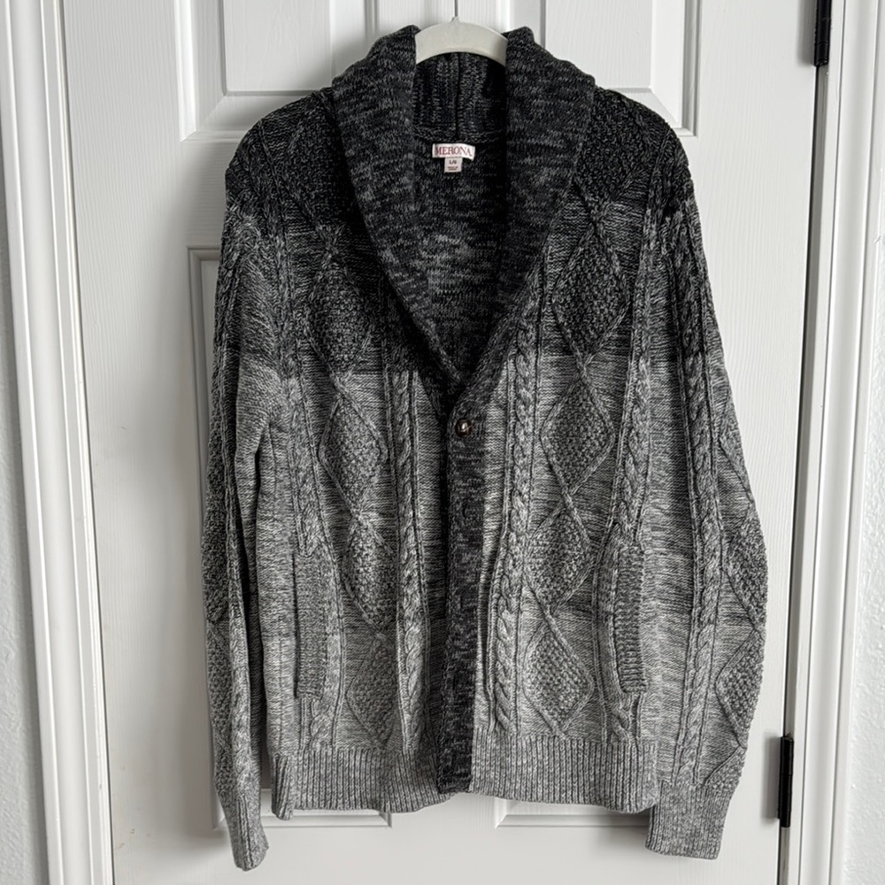 Merona Gray Ombre Cable Knit Cardigan